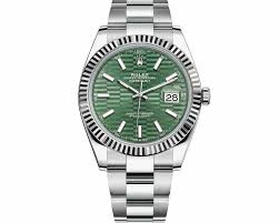 Rolex Datejust 41 Mint Green Fluted Motif Index, Steel & White Gold, 126334