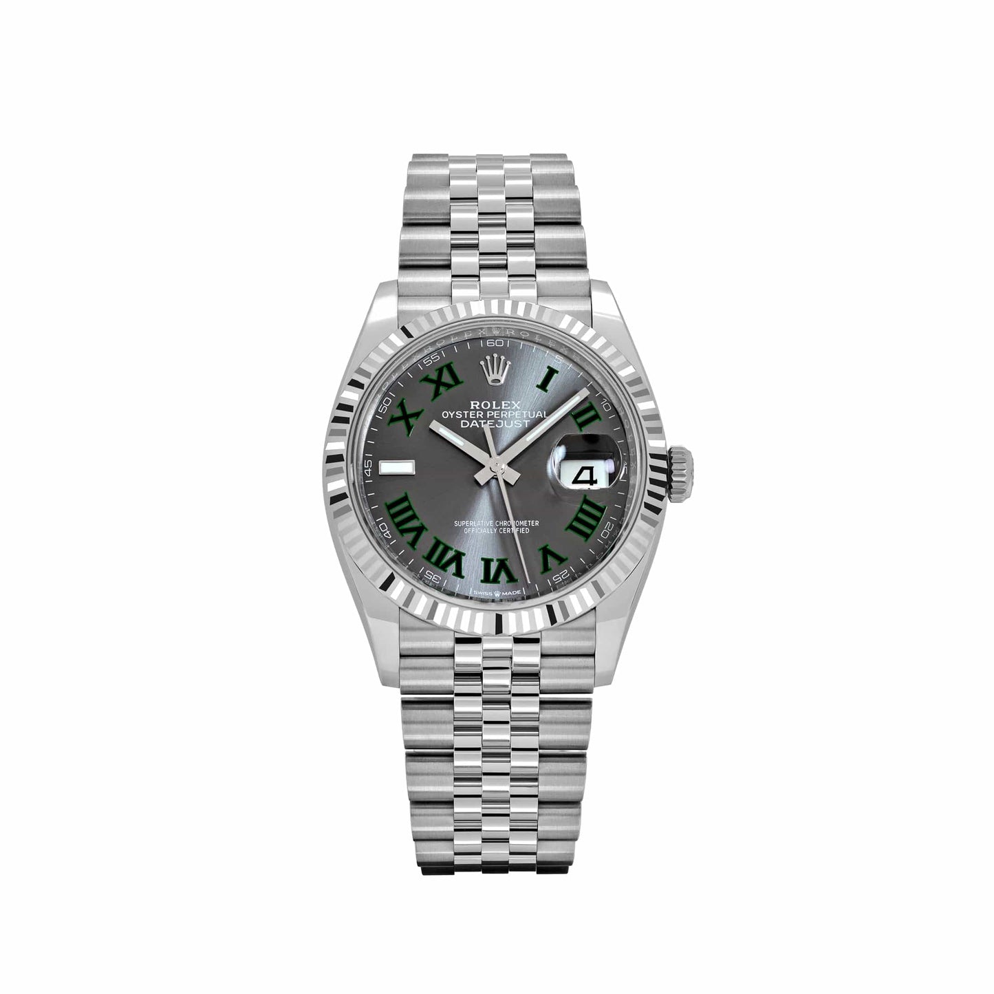 Rolex Datejust 36 Wimbledon Oyster Fluted Bezel Jubilee