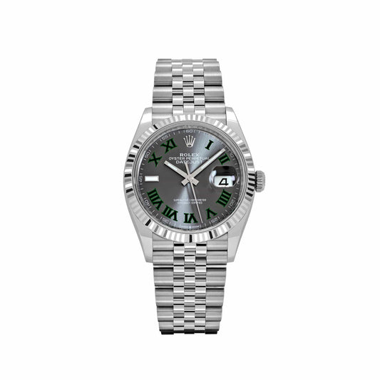 Rolex Datejust 36 Wimbledon Oyster Fluted Bezel Jubilee